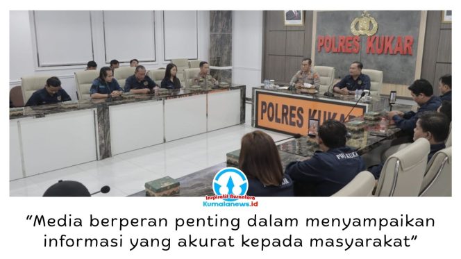 
 Suasana audiensi dan silaturahmi antara Polres Kutai Kartanegara dan Persatuan Wartawan Indonesia (PWI) Kukar di Aula Makopolres Kukar, Tenggarong, Rabu (29/4/2026). Dok: PWI Kukar.