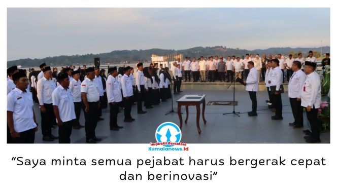 
 Bupati Kutai Kartanegara Aulia Rahman Basri melantik 119 pejabat pengawas sebagai langkah memperkuat kinerja birokrasi dan meningkatkan kualitas pelayanan publik. Pelantikan berlangsung di Taman Tanjong, Tenggarong, Rabu (29/4/2026). Dok: Prokopim Kukar.