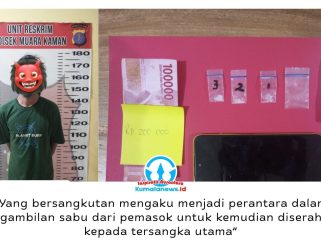 Pelaku penyalahgunaan narkotika berinisial A bersama sejumlah barang bukti berhasil diamankan jajaran Polsek Muara Kaman.