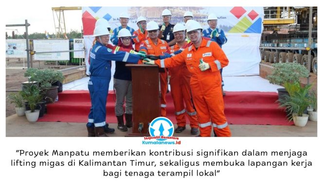 
 PT Pertamina Hulu Mahakam (PHM) melaksanakan seremoni Load Out dan Sail Away Topside sebagai penanda kemajuan signifikan Proyek Pengembangan Lapangan Migas Manpatu. Proyek ini ditargetkan mulai berproduksi (onstream) pada Kuartal I 2027, dengan rencana pengeboran perdana pada Kuartal IV 2026. Kegiatan tersebut berlangsung di fasilitas fabrikasi PT Meindo Elang Indah, Tanjung Pinang, Kepulauan Riau, pada 17 April 2026. Dok: PT Pertamina Hulu Mahakam – PT Pertamina Hulu Indonesia.