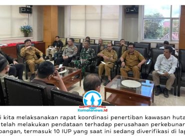 Suasana Sosialisasi dan Rapat Koordinasi Penertiban Kawasan Hutan oleh Satuan Tugas PKH di Ruang Executive Kantor Bupati Kutai Kartanegara, Selasa (14/4/2026), yang digelar Pemkab Kukar bersama Polri, TNI, dan instansi terkait. Dok: Humas Polres Kutai Kartanegara.