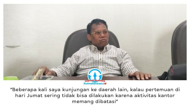 
 Ketua Komisi I DPRD Kota Samarinda, Samri Shaputra, menyampaikan pandangannya terkait makna peringatan Hari Kartini saat ditemui awak media di ruang kerjanya, Selasa (21/4/2026).