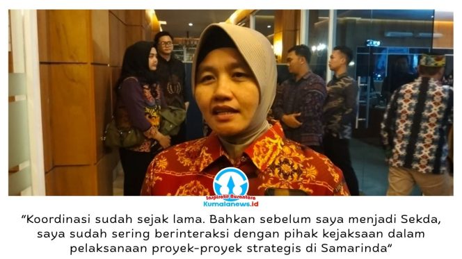
 Sekretaris Daerah Kota Samarinda, Neneng Chamelia Shanti, menyampaikan optimisme terhadap keberlanjutan sinergi antara Pemerintah Kota Samarinda dan Kejaksaan Negeri Samarinda di bawah kepemimpinan yang baru. Dok: Yana Ashari.