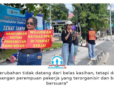 Momentum peringatan Hari Buruh Internasional (May Day) 1 Mei 2026 dimanfaatkan Perempuan Mahardhika Samarinda untuk menyuarakan kondisi buruh perempuan yang dinilai masih jauh dari sejahtera. Foto: Yana Ashari.