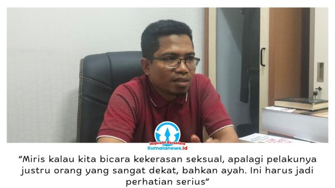 
 Anggota Komisi IV DPRD Kota Samarinda, Ismail Latisi, memberikan keterangan terkait maraknya kasus kekerasan seksual yang kian memprihatinkan, terutama karena banyak terjadi di lingkungan terdekat korban, termasuk dalam lingkup keluarga. Foto: Yana Ashari.