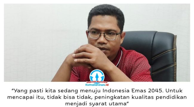 Anggota Komisi IV DPRD Kota Samarinda, Ismail Latisi, memberikan keterangan terkait pentingnya peningkatan kualitas pendidikan sebagai kunci utama dalam menyongsong Indonesia Emas 2045. Foto: Yana Ashari.