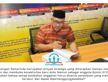 Wakil Ketua Komisi III DPRD Kota Samarinda, Arif Kurniawan, menegaskan pentingnya transparansi, akuntabilitas, serta pengawasan ketat dalam pelaksanaan proyek Terowongan Samarinda yang saat ini menjadi perhatian publik. Foto: Yana Ashari.