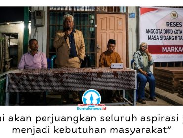 Markaca menggelar kegiatan reses Masa Sidang II Tahun 2026 di Jalan Kehewanan II RT 08, Kelurahan Sungai Kapih, Minggu (24/5/2026) malam. Kegiatan tersebut dihadiri Ketua RT 08 Reno Darsono, tokoh masyarakat, serta warga yang menyampaikan berbagai aspirasi terkait pembangunan lingkungan dan pelayanan dasar masyarakat. Foto: Yana Ashari.