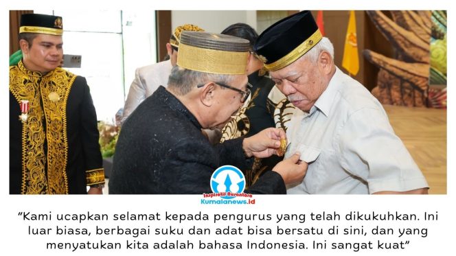 
 Kepala Otorita Ibu Kota Nusantara (IKN), Basuki Hadimuljono, beserta jajaran menghadiri Pengukuhan dan Pelantikan Dewan Pengurus Wilayah (DPW) Masyarakat Adat Nusantara (Matra) Kalimantan Timur Periode 2025–2030 di Kantor Bersama 3, Kawasan Inti Pusat Pemerintahan (KIPP) Nusantara, pada Minggu (3/5/2026).