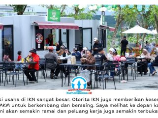 Sejumlah tenan di kawasan Ibu Kota Nusantara ramai dikunjungi masyarakat selama libur panjang Hari Kenaikan Yesus Kristus pada 14–17 Mei 2026. Meningkatnya kunjungan wisatawan turut mendorong pertumbuhan aktivitas ekonomi dan UMKM di kawasan Nusantara. Dok: Humas Otorita Ibu Kota Nusantara.