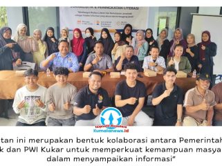 Kolaborasi PWI Kutai Kartanegara bersama Pemerintah Desa Kersik dalam pelatihan jurnalistik dan literasi di Sekretariat Pokdarwis Pantai Biru, Kecamatan Marangkayu, Minggu (3/6/2026). Kegiatan ini diikuti anggota Pokdarwis, pemuda, dan masyarakat desa sebagai upaya meningkatkan literasi di tengah arus informasi digital. Dok: PWI Kuta Kartanegara.