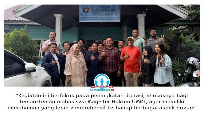 
 Mahasiswa Pascasarjana Hukum Universitas Muhammadiyah Kalimantan Timur (UMKT) berfoto bersama anggota PWI Kutai Kartanegara (Kukar) di Sekretariat PWI Kukar, Selasa (5/5/2026). Dok: PWI Kutai Kartanegara.