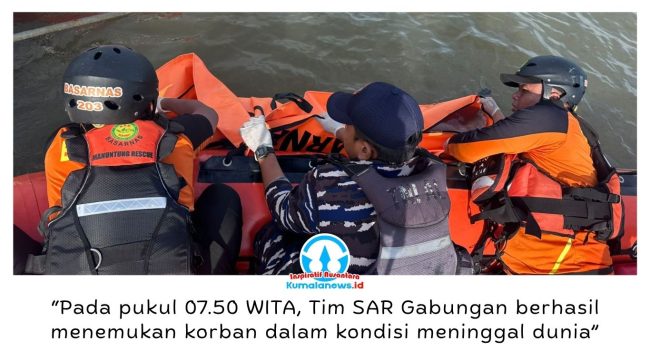 Tim SAR Gabungan berhasil menemukan dan mengevakuasi seorang nelayan, Muhammad Rizal (33), dalam kondisi meninggal dunia setelah sebelumnya dilaporkan terseret arus saat menjaring udang di perairan Muara Badak Ulu, Kabupaten Kutai Kartanegara, Kalimantan Timur. Dok: Basarnas Kaltim.