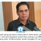Ketua DPRD Kota Samarinda, Helmi Abdullah, memberikan keterangan kepada awak media usai menerima audiensi Gerakan Mahasiswa Kristen Indonesia (GMKI) Kota Samarinda di Ruang Ketua DPRD Kota Samarinda, Selasa (2/6/2026). Pertemuan tersebut menjadi ajang silaturahmi sekaligus membahas agenda organisasi mahasiswa. Foto: Yana Ashari.