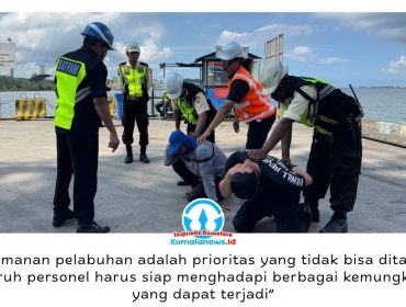 PT Kaltim Kariangau Terminal (KKT) menggelar Drill ISPS Code Triwulan II Tahun 2026 untuk menguji kesiapsiagaan sistem keamanan pelabuhan serta meningkatkan kemampuan personel dalam menghadapi berbagai potensi gangguan dan kondisi darurat. Foto: M Hilmansyah.