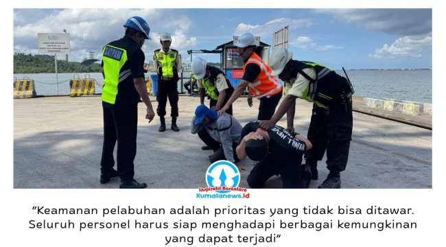 PT Kaltim Kariangau Terminal (KKT) menggelar Drill ISPS Code Triwulan II Tahun 2026 untuk menguji kesiapsiagaan sistem keamanan pelabuhan serta meningkatkan kemampuan personel dalam menghadapi berbagai potensi gangguan dan kondisi darurat. Foto: M Hilmansyah.