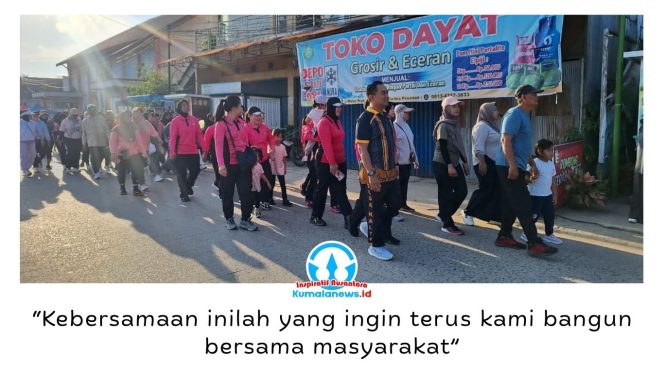 
 Semarak Hari Bhayangkara ke-80, Polsek Loa Kulu Ajak Ratusan Warga Jalan Sehat Pererat Kebersamaan