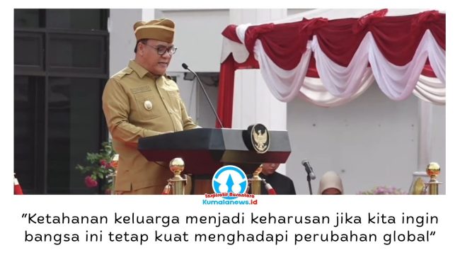 Wakil Wali Kota Balikpapan, Dr. Ir. H. Bagus Susetyo, MM, berfoto bersama peserta usai memimpin upacara peringatan Hari Keluarga Nasional (Harganas) ke-33 Tahun 2026 di Halaman Balai Kota Balikpapan, Senin (29/6/2026). Foto: M. Hilmansyah.
