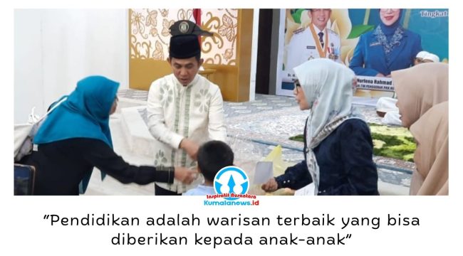Wali Kota Balikpapan, Dr H Rahmad Mas'ud, SE., ME., menghadiri kegiatan santunan anak yatim dalam rangka menyemarakkan Tahun Baru Islam 1 Muharram 1448 Hijriah di Balikpapan, Minggu (28/6/2026). Dalam kesempatan itu, ia menegaskan pentingnya pendidikan sebagai investasi terbaik bagi masa depan anak. Foto: M Hilmansyah.