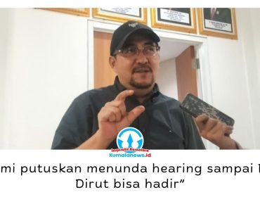 Ketua Komisi II DPRD Kota Samarinda, Iswandi, memberikan keterangan kepada awak media usai hearing bersama Perumda Varia Niaga, Selasa (30/6/2026). Ia menyebut rapat yang membahas evaluasi kinerja, keuangan, dana hibah, kerja sama, dan pelaksanaan SPK ditunda karena Direktur Utama berhalangan hadir. Foto: Yana Ashari.
