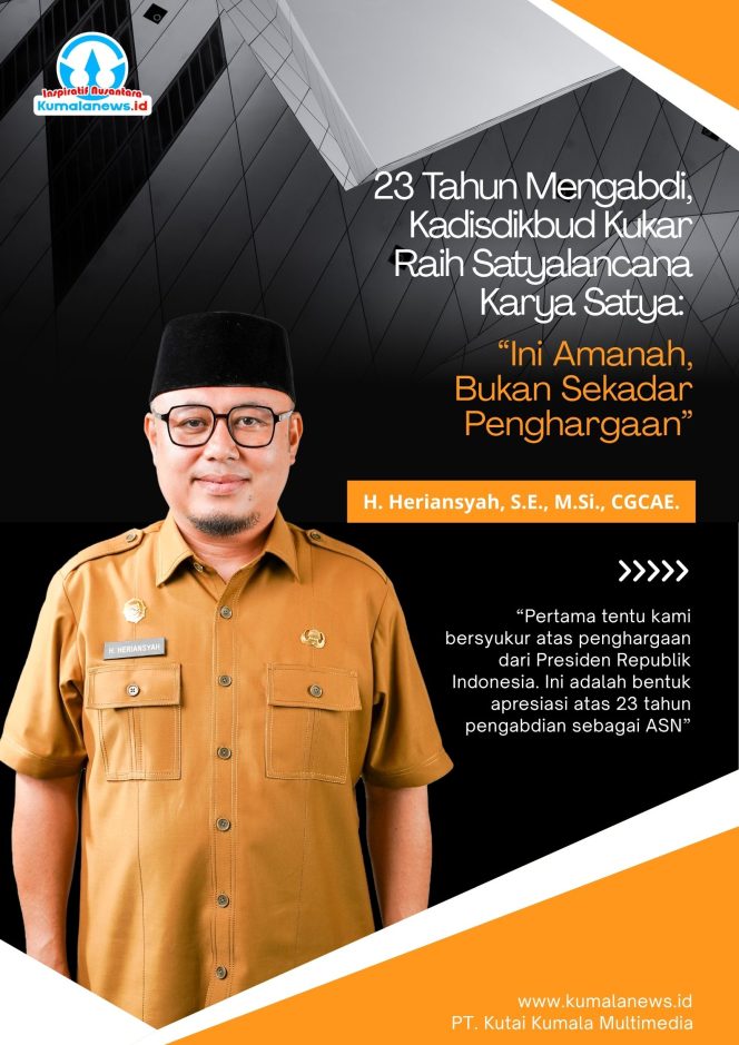 
 Kepala Dinas Pendidikan dan Kebudayaan (Disdikbud) Kukar, H. Heriansyah, S.E., M.Si., CGCAE. Grafis: Kumalanews.id