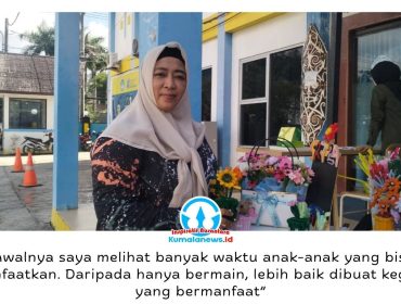 Wali Asrama SRT 24 Samarinda, Wahidah, mengatakan kegiatan kerajinan tangan ini dilakukan untuk memanfaatkan waktu luang siswa agar lebih produktif dan tidak hanya digunakan untuk bermain. Foto: Yana Ashari.