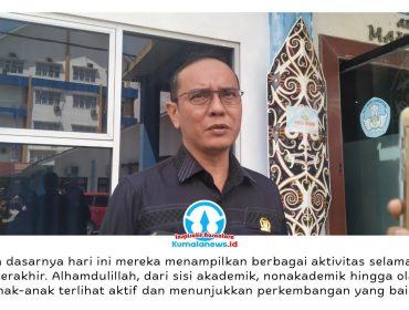 Ketua Komisi IV DPRD Kota Samarinda, Mohammad Novan Syahronny Pasie, mengapresiasi perkembangan peserta didik SRT 24 Samarinda usai menghadiri Open House dan pembagian rapor di BPMP Provinsi Kaltim, Samarinda Seberang, Sabtu (20/6/2026). Foto: Yana Ashari.