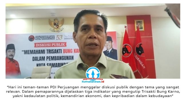Ketua DPRD Kota Samarinda, Helmi Abdullah, menegaskan nilai-nilai Trisakti Bung Karno tetap relevan sebagai landasan pembangunan Samarinda yang berkelanjutan, berkeadilan, dan berpihak kepada masyarakat. Foto: Yana Ashari.