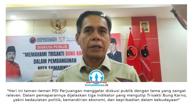 
 Ketua DPRD Kota Samarinda, Helmi Abdullah, menegaskan nilai-nilai Trisakti Bung Karno tetap relevan sebagai landasan pembangunan Samarinda yang berkelanjutan, berkeadilan, dan berpihak kepada masyarakat. Foto: Yana Ashari.