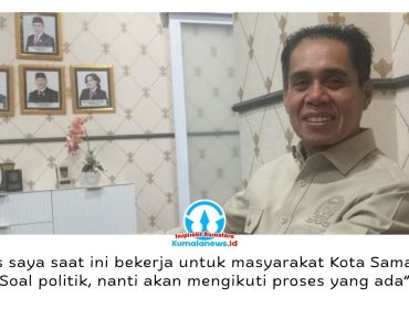 Ketua DPRD Kota Samarinda, Helmi Abdullah, menegaskan saat ini fokus menjalankan tugas sebagai pimpinan DPRD dan melayani masyarakat, menanggapi isu yang menyebut namanya masuk dalam bursa bakal calon Wali Kota Samarinda. Foto: Yana Ashari.