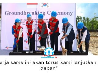 Prosesi groundbreaking Smart City Cooperation Center (SCCC) di Kawasan Inti Pusat Pemerintahan (KIPP) Nusantara, Kamis (18/6/2026). Proyek hibah senilai 9,9 miliar KRW atau sekitar Rp115,94 miliar ini menjadi wujud kerja sama Otorita IKN dan Pemerintah Korea Selatan dalam pengembangan kota cerdas. Foto: Dok. Humas Otorita Ibu Kota Nusantara.