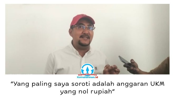 
 Ketua Komisi II DPRD Kota Samarinda, Iswandi, memberikan keterangan kepada awak media usai rapat dengar pendapat bersama Dinas Koperasi, UKM dan Perindustrian (Diskumi) Kota Samarinda terkait evaluasi realisasi anggaran Triwulan II Tahun 2026 dan pembahasan RKA 2027 di DPRD Kota Samarinda, Selasa (23/6/2026). Foto: Yana Ashari.