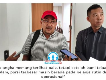 Ketua Komisi II DPRD Kota Samarinda, Iswandi, menyoroti efektivitas penggunaan anggaran Dinas Ketahanan Pangan dan Pertanian (Ketapangtan) dalam rapat evaluasi realisasi kegiatan dan keuangan Triwulan II Tahun 2026 serta pembahasan RKA Tahun 2027. Foto: Yana Ashari.
