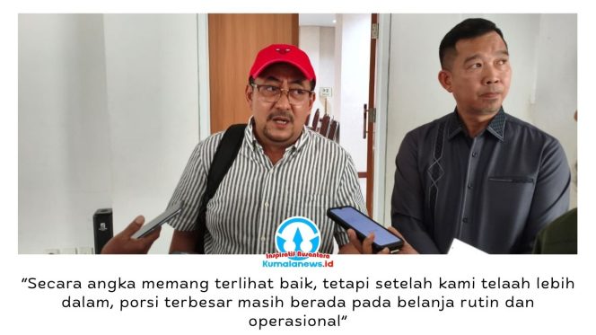
 Ketua Komisi II DPRD Kota Samarinda, Iswandi, menyoroti efektivitas penggunaan anggaran Dinas Ketahanan Pangan dan Pertanian (Ketapangtan) dalam rapat evaluasi realisasi kegiatan dan keuangan Triwulan II Tahun 2026 serta pembahasan RKA Tahun 2027. Foto: Yana Ashari.