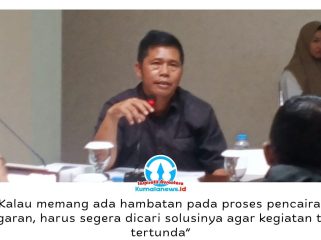 Anggota Komisi II DPRD Kota Samarinda, Joko Wiratno, menyoroti rendahnya realisasi program bidang budidaya ikan dibanding sektor lainnya di Dinas Perikanan. Ia meminta hambatan yang terjadi segera diidentifikasi agar target pembangunan perikanan dapat tercapai secara optimal. Foto: Yana Ashari.