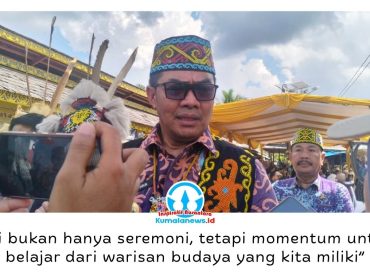 Wali Kota Samarinda, Andi Harun, menegaskan bahwa Festival Budaya Dayak Kenyah tidak hanya menjadi perayaan budaya tahunan, tetapi juga momentum refleksi untuk menjaga dan mewariskan nilai-nilai luhur budaya adat kepada generasi penerus. Foto: Yana Ashari.