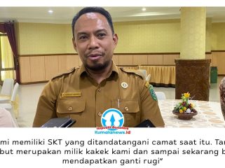 Ahli waris lahan, Adriadi Ashari, memberikan keterangan usai rapat dengar pendapat di DPRD Kutai Kartanegara terkait tuntutan ganti rugi lahan yang masuk dalam kawasan pembangunan Kantor Camat Terpadu Loa Kulu. Foto: Fairuzzabady.