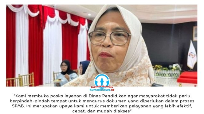 
 Kepala Dinas Kependudukan dan Pencatatan Sipil (Disdukcapil) Kota Balikpapan, Tirta Dewi, memberikan keterangan terkait pembukaan posko layanan khusus untuk mendukung pelaksanaan Sistem Penerimaan Murid Baru (SPMB) Tahun Ajaran 2026/2027. Posko tersebut disiapkan untuk membantu masyarakat mengurus berbagai kebutuhan administrasi kependudukan, seperti pembaruan Kartu Keluarga (KK) dan perubahan alamat domisili, yang menjadi persyaratan dalam proses pendaftaran peserta didik baru. Foto: M Hilmansyah.