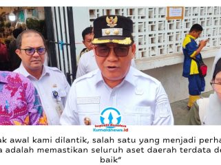 Wakil Wali Kota Balikpapan, Bagus Susetyo, memberikan keterangan terkait upaya Pemkot Balikpapan mempercepat penataan dan sertifikasi aset daerah guna mendukung kelancaran pembangunan dan pengajuan bantuan pemerintah pusat. Foto: Dok. M Hilmansyah.