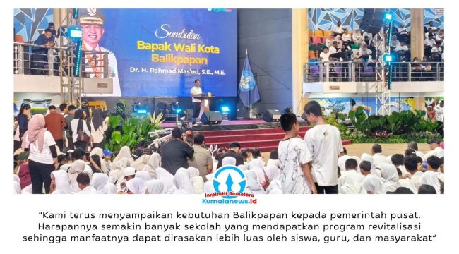 Wali Kota Balikpapan, Rahmad Mas’ud, menghadiri kegiatan Pagi Ceria bersama Menteri Pendidikan Dasar dan Menengah (Mendikdasmen), Abdul Mu’ti, di BSCC Dome Balikpapan, Jumat (5/6/2026). Foto: M Hilmansyah.