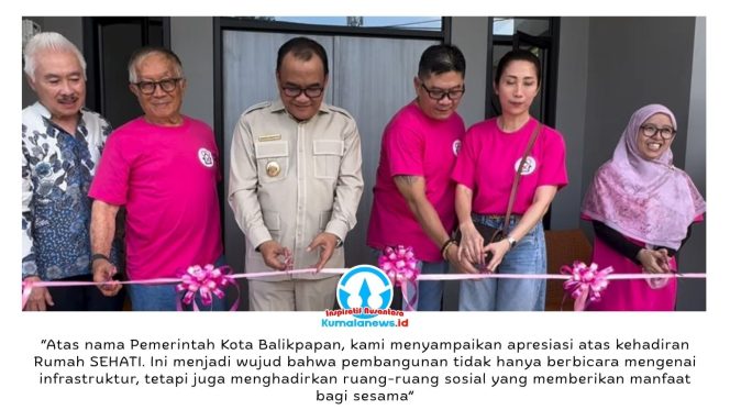 
 Wakil Wali Kota Balikpapan, Dr. Ir. Bagus Susetyo, M.M., meresmikan Rumah Singgah SEHATI, fasilitas yang disediakan bagi pasien kanker dari luar daerah yang menjalani pengobatan di RSUD Kanujoso Djatiwibowo Balikpapan, Jumat (5/6/2026). Kehadiran rumah singgah ini diharapkan dapat meringankan beban pasien dan keluarga selama menjalani proses perawatan. Foto: M Hilmansyah.