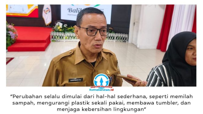 
 Kepala Dinas Lingkungan Hidup (DLH) Kota Balikpapan, Sudirman Djayaleksana, memberikan keterangan terkait ajakan kepada masyarakat untuk menjadikan kepedulian terhadap lingkungan sebagai gaya hidup sehari-hari dalam rangka memperingati Hari Lingkungan Hidup Sedunia 2026. Foto: Hilmansyah.