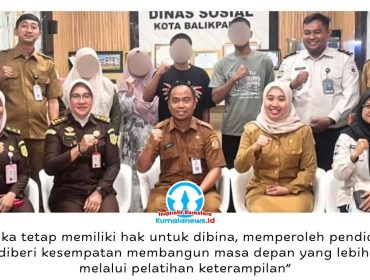 Dinas Sosial (Dinsos) Kota Balikpapan bersama Kejaksaan Negeri Balikpapan dan Lembaga Penyelenggaraan Kesejahteraan Sosial (LPKS) memberikan pelatihan keterampilan kerja bagi Anak Berhadapan dengan Hukum (ABH) sebagai bagian dari program pembinaan dan rehabilitasi sosial, Senin (8/6/2026). Foto: M Hilmansyah.