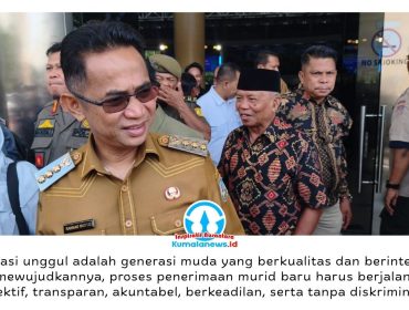 Wali Kota Balikpapan, Rahmad Mas'ud, menegaskan komitmen Pemerintah Kota Balikpapan untuk memastikan pelaksanaan Sistem Penerimaan Murid Baru (SPMB) Tahun Ajaran 2026/2027 berlangsung objektif, transparan, akuntabel, berkeadilan, dan tanpa diskriminasi. Menurutnya, pendidikan menjadi fondasi utama dalam mencetak generasi muda yang berkualitas, berintegritas, dan mampu menghadapi tantangan masa depan. Foto: M Hilmansyah.