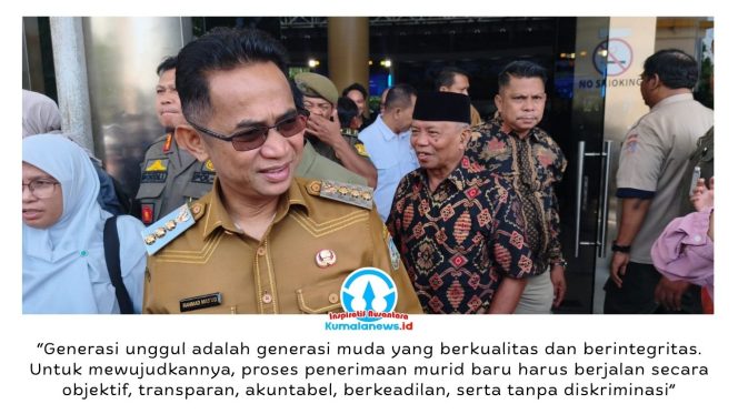 
 Wali Kota Balikpapan, Rahmad Mas'ud, menegaskan komitmen Pemerintah Kota Balikpapan untuk memastikan pelaksanaan Sistem Penerimaan Murid Baru (SPMB) Tahun Ajaran 2026/2027 berlangsung objektif, transparan, akuntabel, berkeadilan, dan tanpa diskriminasi. Menurutnya, pendidikan menjadi fondasi utama dalam mencetak generasi muda yang berkualitas, berintegritas, dan mampu menghadapi tantangan masa depan. Foto: M Hilmansyah.