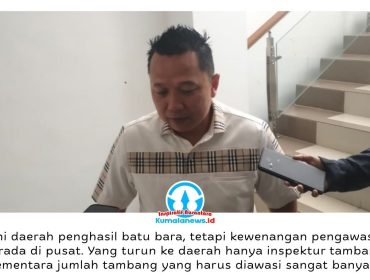 Ketua Komisi III DPRD Kota Samarinda, Deni Hakim Anwar, memberikan keterangan terkait desakan peningkatan pengawasan lubang bekas tambang di wilayah Kota Samarinda menyusul insiden jatuhnya warga ke area bekas tambang. Foto: Dok. Yana Ashari.