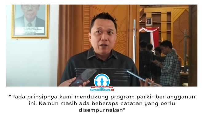 
 Ketua Komisi III DPRD Kota Samarinda, Deni Hakim Anwar, menyampaikan dukungan terhadap rencana penerapan program parkir berlangganan yang disiapkan Pemerintah Kota Samarinda, dengan catatan regulasi, sosialisasi, dan jaminan keamanan bagi pengguna harus dipersiapkan secara matang. Foto: Yana Ashari.