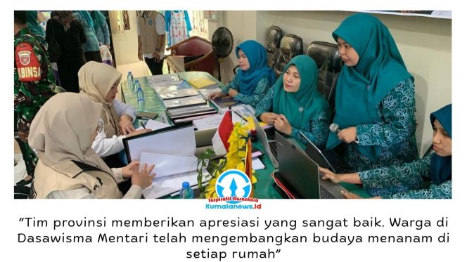 
 Tim Penggerak PKK Provinsi Kalimantan Timur melakukan verifikasi lapangan lomba PKK tingkat provinsi tahun 2026 di Dasawisma Mentari, Kelurahan Manggar, Kecamatan Balikpapan Timur, Minggu (14/6/2026), untuk menilai program ketahanan pangan dan pemberdayaan masyarakat yang dikembangkan warga. Foto: Dok. TP PKK Balikpapan.