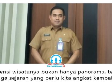 Camat Samarinda Seberang, Aditya Koesprayogi, menyampaikan bahwa Tebing Gunung Lonceng memiliki potensi besar untuk dikembangkan sebagai destinasi wisata unggulan yang memadukan keindahan panorama alam dengan nilai sejarah. Menurutnya, konsep tersebut diharapkan mampu menarik lebih banyak wisatawan sekaligus mendorong perekonomian masyarakat sekitar. Foto: Yana Ashari.