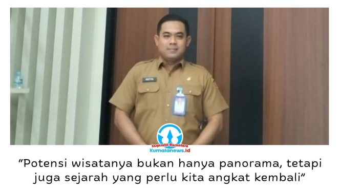 
 Camat Samarinda Seberang, Aditya Koesprayogi, menyampaikan bahwa Tebing Gunung Lonceng memiliki potensi besar untuk dikembangkan sebagai destinasi wisata unggulan yang memadukan keindahan panorama alam dengan nilai sejarah. Menurutnya, konsep tersebut diharapkan mampu menarik lebih banyak wisatawan sekaligus mendorong perekonomian masyarakat sekitar. Foto: Yana Ashari.